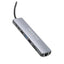 HOCO DUP09 8-in-1 Docking Hub Converter Adapter - Metallic Silver