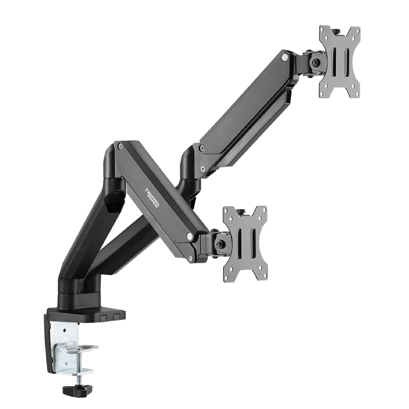 Twisted Minds Dual Monitor Aluminum Slim Mechanical Spring USB Monitor Arm - 17"-32" Inch / Matte Black