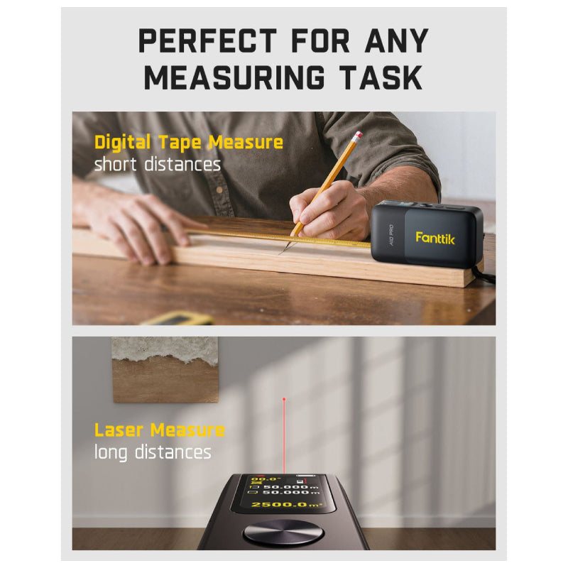 Fanttik A10 Pro 2-in-1 Digital Laser Tape Measure - Black