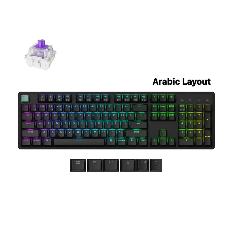 Keychron K10 HE Wireless 80% Wireless Mechanical Keyboard - Bluetooth / 2.4GHz (Arabic Layout) / Black