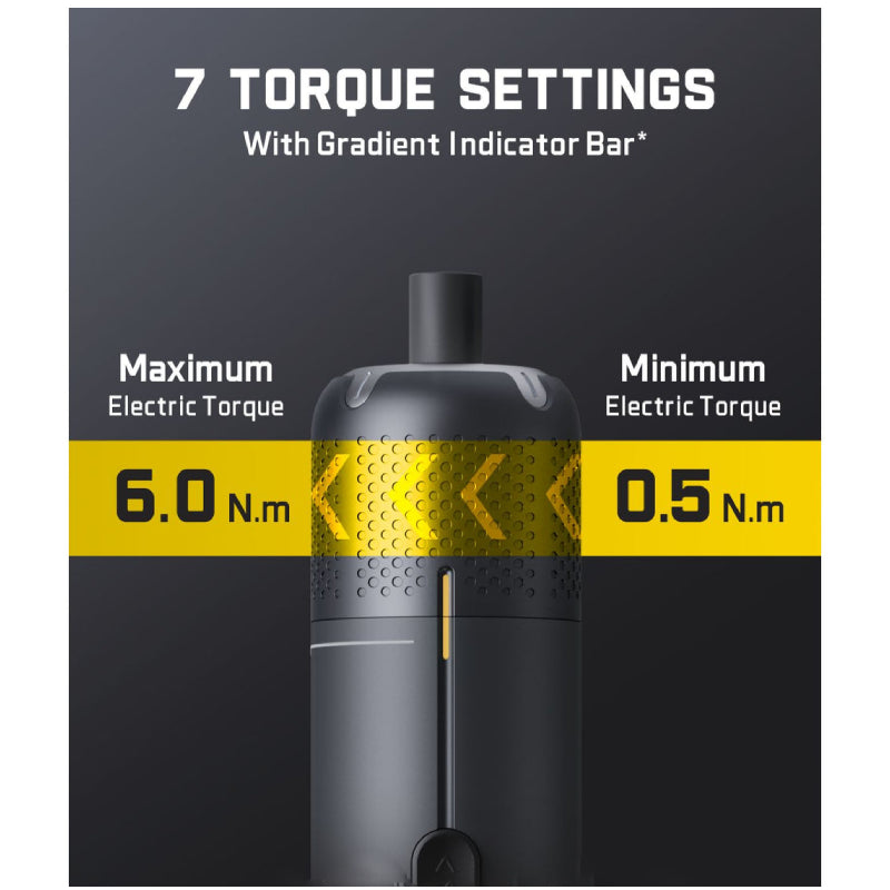 Fanttik NEX S2 Pro Cordless Electric Screwdriver - 2000mAh Battery / 20 S2 Magnetic Bits / Gray
