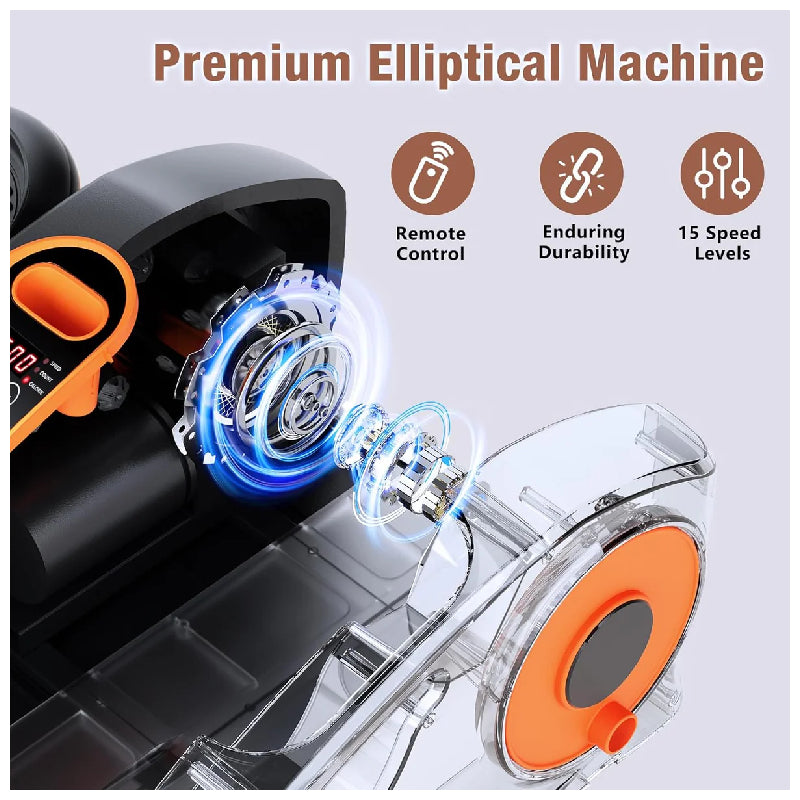 Black Bull Under Desk Elliptical Exercise Machine Ellipse Leg Exerciser with Remote - Black