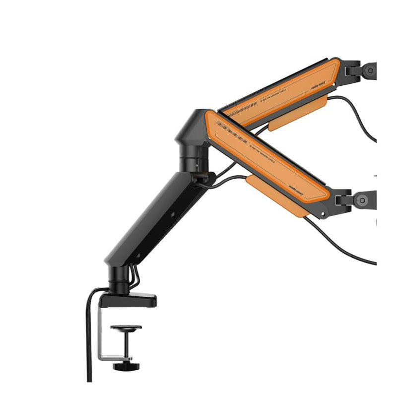 AndaSeat Stealth II Duo A6D-2S Ergonomic Monitor Arm - 17"-32" Inch / Black/Orange