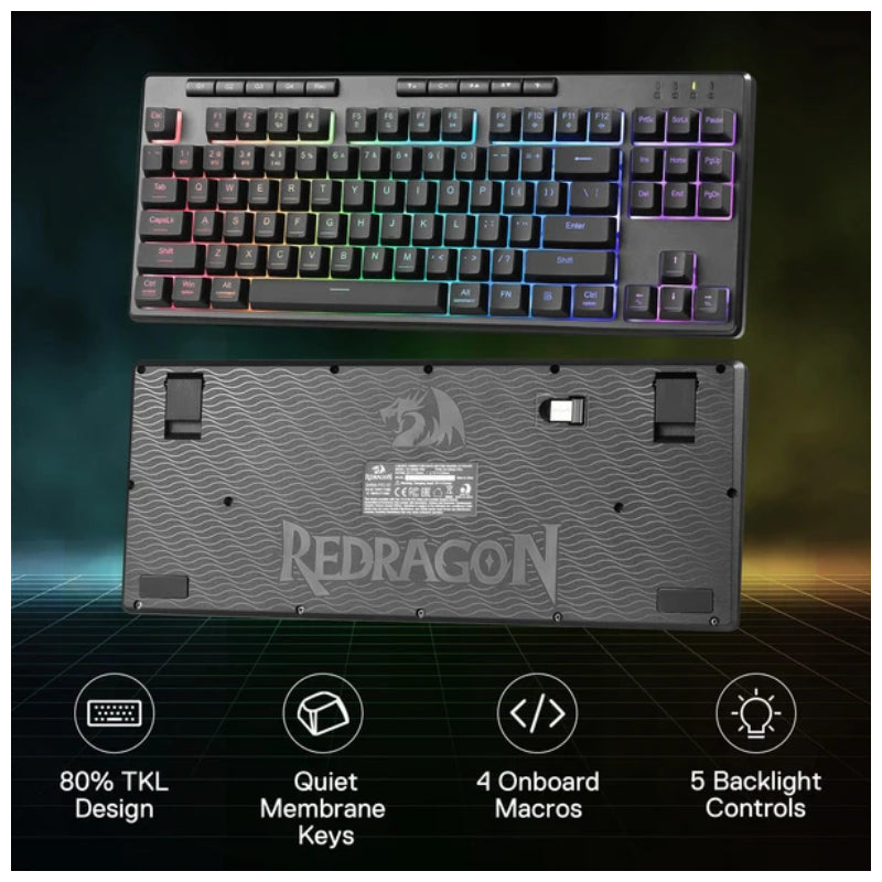Redragon SHIVA K516 PRO Gaming Keyboard - 87 Keys / Wireless/Wired / Black
