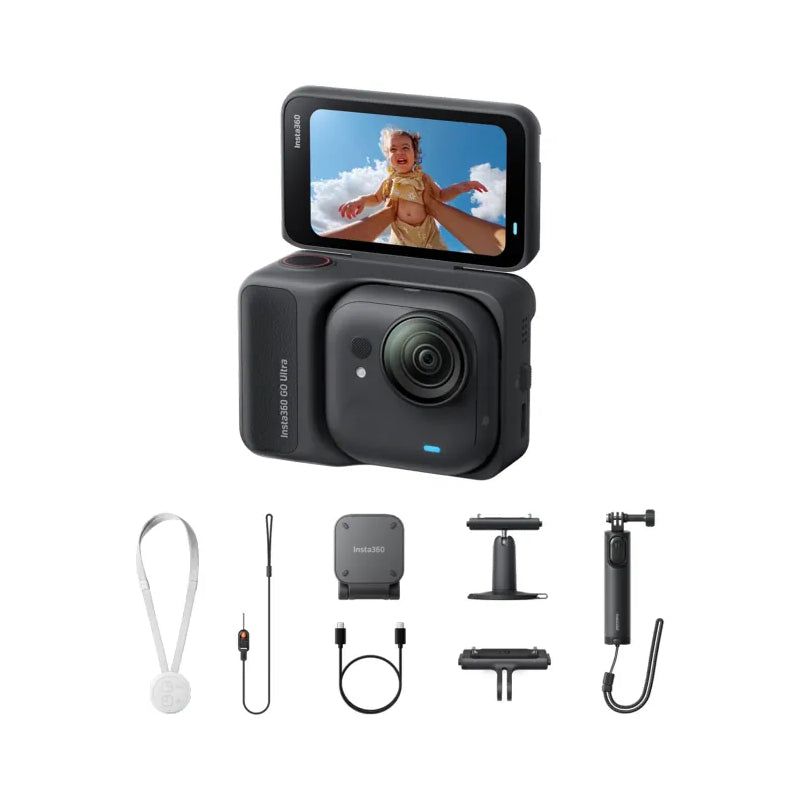 Insta360 GO Ultra Tiny Hands -Free 4K Cam Creator Bundle - Up to 12MP / Bluetooth / Wi-Fi / Black