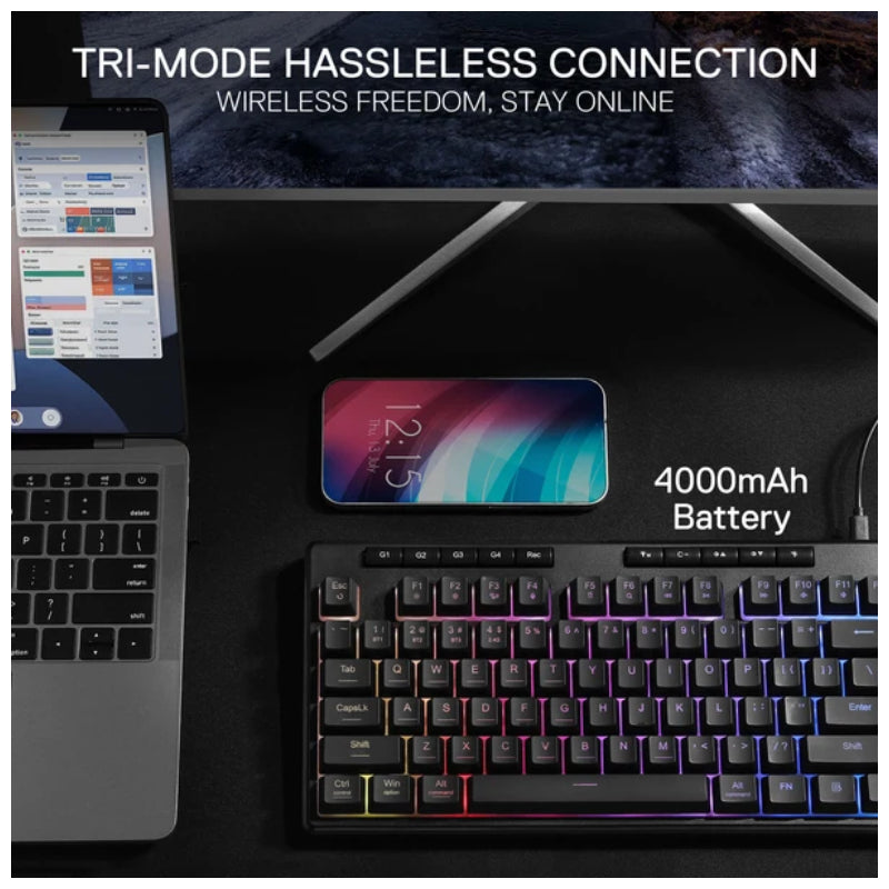 Redragon SHIVA K516 PRO Gaming Keyboard - 87 Keys / Wireless/Wired / Black