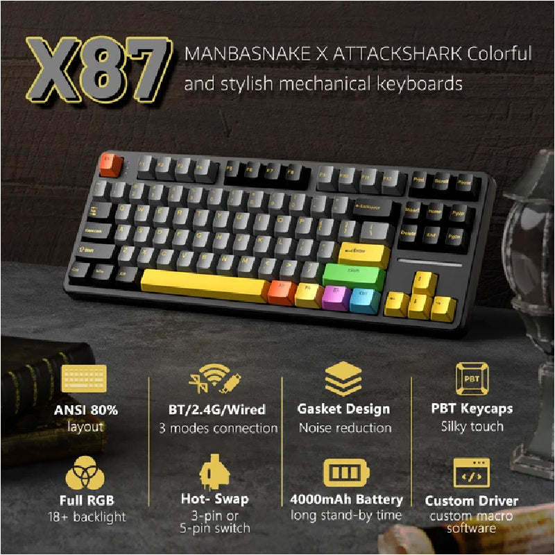 لوحة مفاتيح ألعاب ميكانيكية هجينة ستيل سيريز أبيكس 5، سلكية، RGB، باللون الأسود