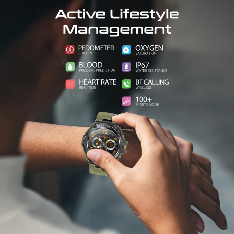 PROMATE XWatch-R19 Smart Watch - 1.53" TFT / Bluetooth / Midnight Green