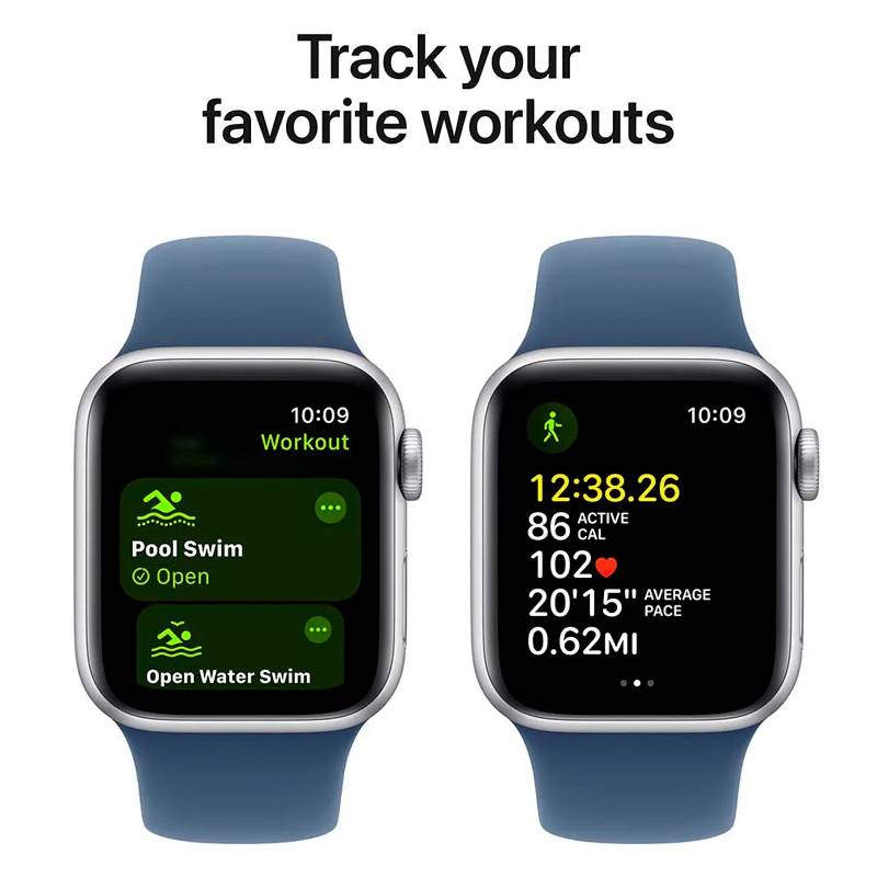 Apple Watch SE (2nd Gen) with Sport Band - LTPO OLED / 44mm / Medium/Large / Bluetooth / Wi-Fi / Denim Blue Smart