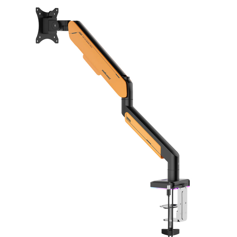 AndaSeat Stealth Pro II RGB A9X Single Monitor Arm - 17"-42" Inch / Black/Orange