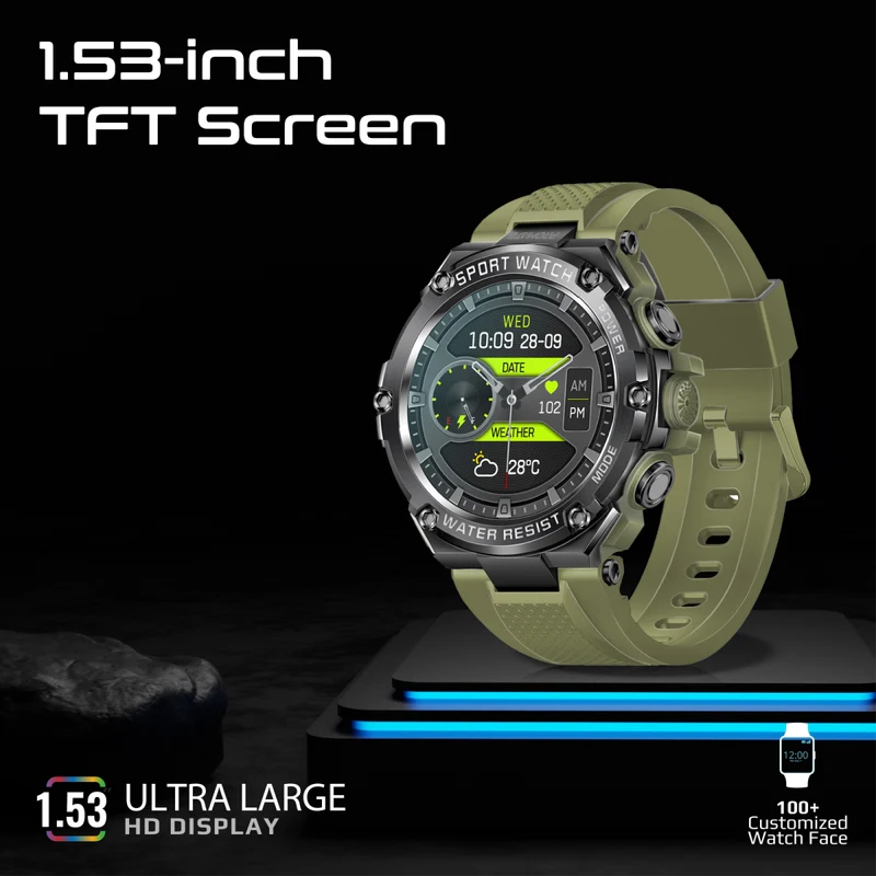 PROMATE XWatch-R19 Smart Watch - 1.53" TFT / Bluetooth / Midnight Green