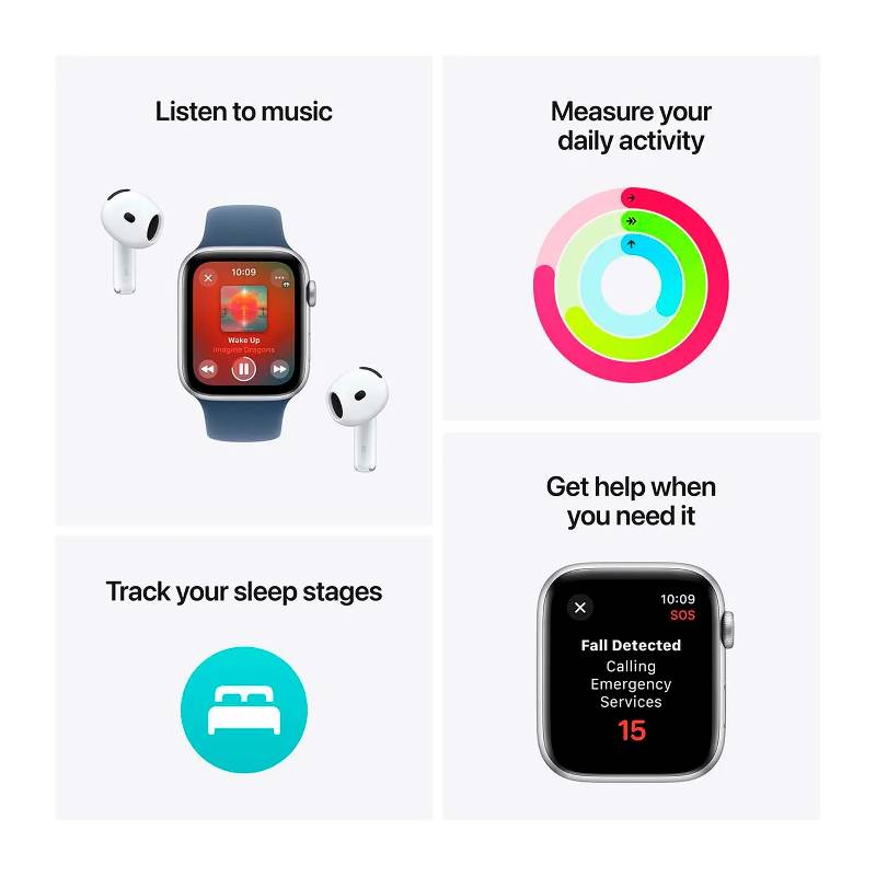 Apple Watch SE (2nd Gen) with Sport Band - LTPO OLED / 44mm / Medium/Large / Bluetooth / Wi-Fi / Denim Blue Smart