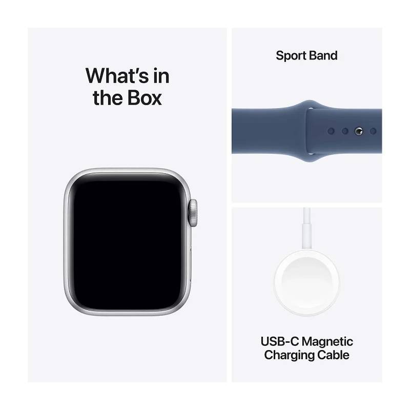 Apple Watch SE (2nd Gen) with Sport Band - LTPO OLED / 44mm / Medium/Large / Bluetooth / Wi-Fi / Denim Blue Smart