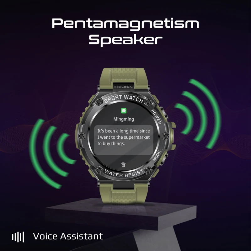 PROMATE XWatch-R19 Smart Watch - 1.53" TFT / Bluetooth / Midnight Green