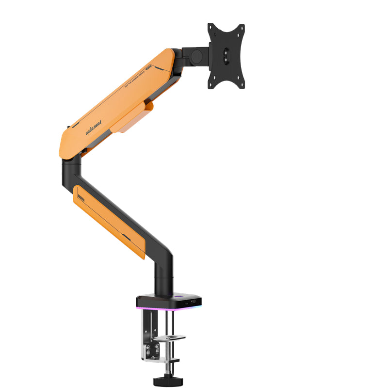 AndaSeat Stealth Pro II RGB A9X Single Monitor Arm - 17"-42" Inch / Black/Orange