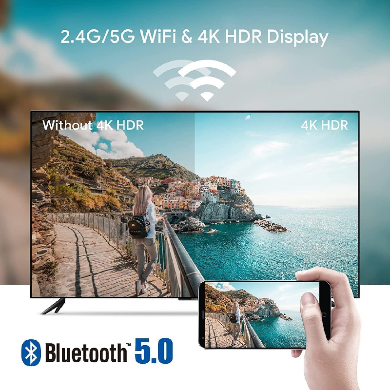 عصا تلفزيون أندرويد من دي كولور – دقة 4K / HDMI / يو إس بي-C / واي فاي / بلوتوث / أسود