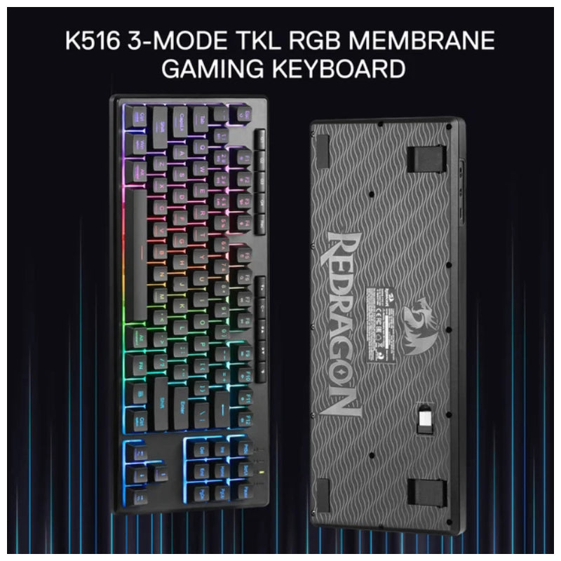 Redragon SHIVA K516 PRO Gaming Keyboard - 87 Keys / Wireless/Wired / Black