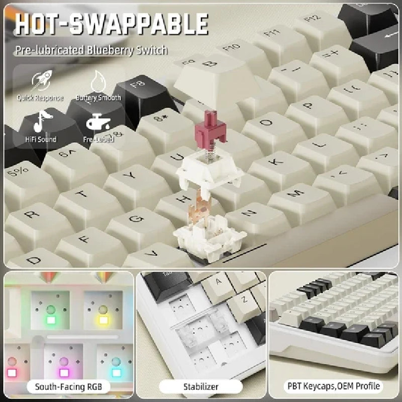 لوحة مفاتيح ألعاب ميكانيكية هجينة ستيل سيريز أبيكس 5، سلكية، RGB، باللون الأسود