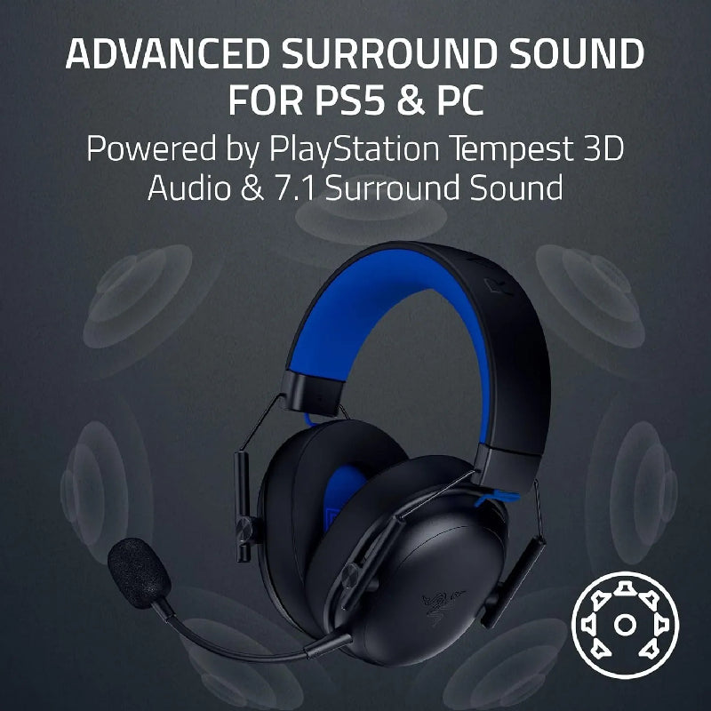 Razer BlackShark V3 X HyperSpeed for PlayStation E-Sports Headset - Wireless / Ultra light / Black