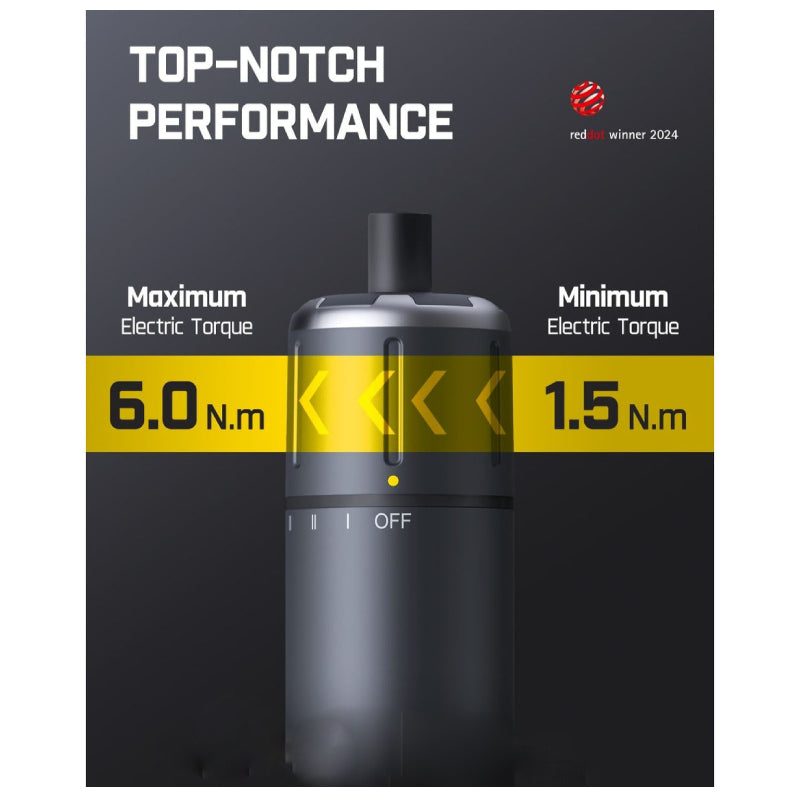 Fanttik NEX S1 Pro Cordless Electric Screwdriver Kit - 2000mAh Battery / 16 S2 Magnetic Bits / Gray