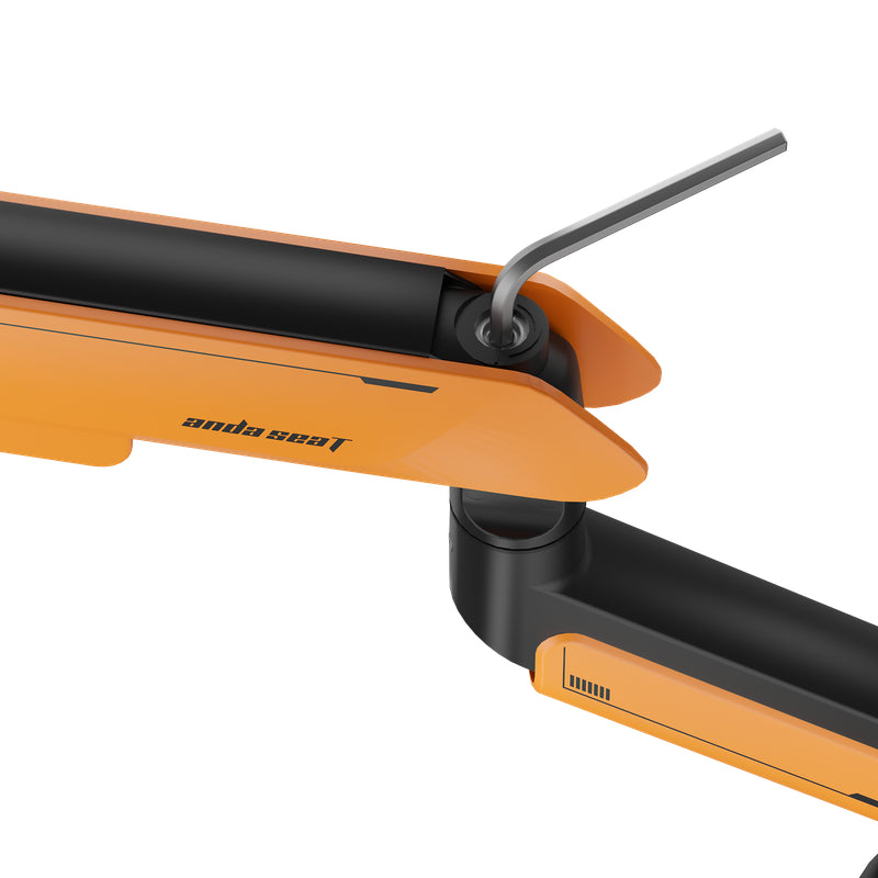 AndaSeat Stealth Pro II RGB A9X Single Monitor Arm - 17"-42" Inch / Black/Orange
