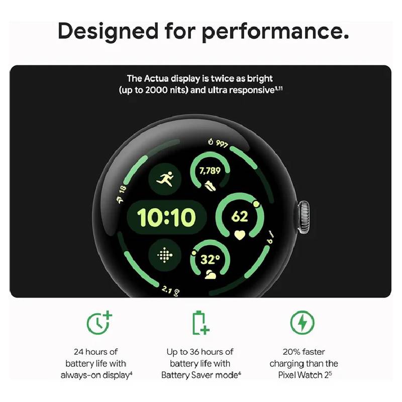 Google Pixel Watch 3 - AMOLED LTPO / 32GB / 45mm / Bluetooth / Wi-Fi / Hazel Smart Watches