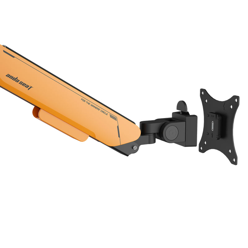 AndaSeat Stealth Pro II RGB A9X Single Monitor Arm - 17"-42" Inch / Black/Orange