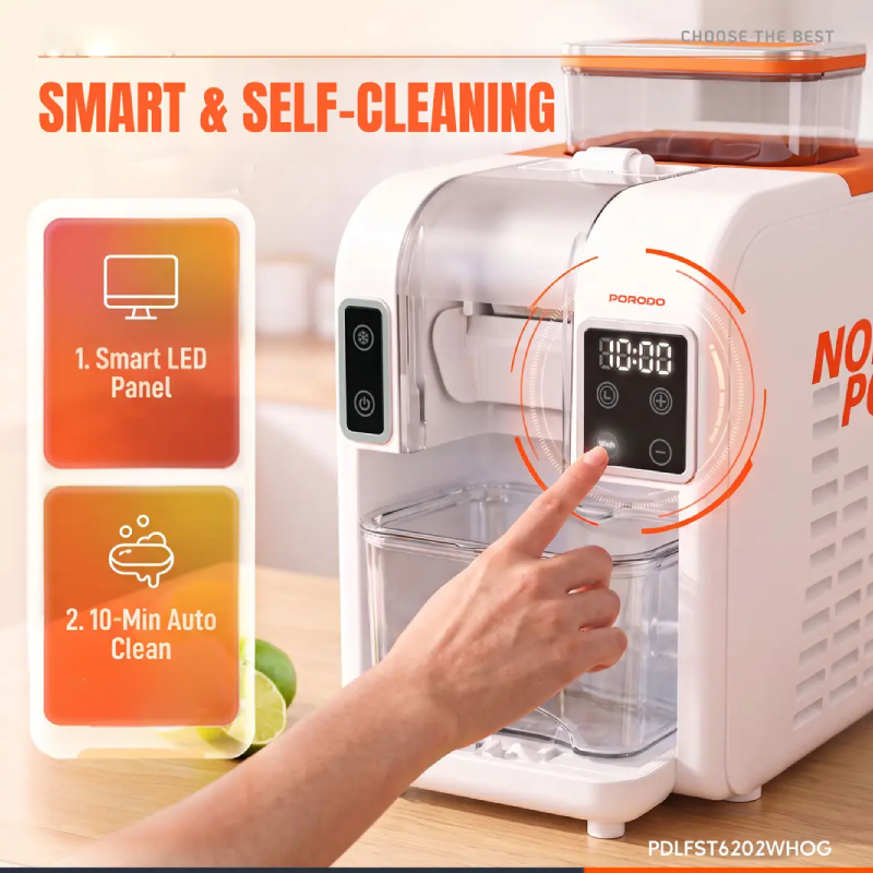 Porodo Lifestyle Ice Smoothie Maker - 150 Watts / White/Orange