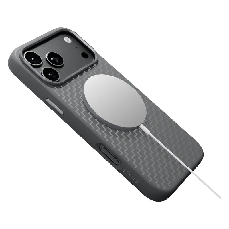 Levelo Fiora MagSafe Magnetic Silicone Case For Apple iPhone 18 Pro Max / Apple iPhone 17 Pro Max - Black