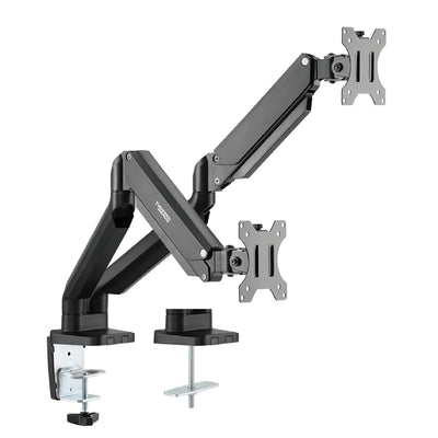 Twisted Minds Dual Monitor Aluminum Slim Mechanical Spring USB Monitor Arm - 17"-32" Inch / Matte Black