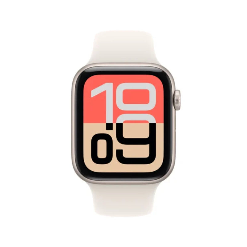 Apple Watch Series SE 3 - OLED / 64GB / 44mm / Bluetooth / Wi-Fi / Small/Medium / Starlight Aluminium Case with