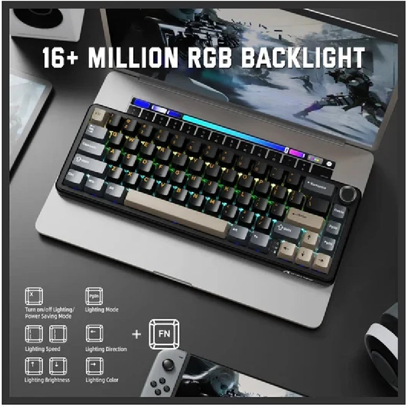 لوحة مفاتيح ألعاب ميكانيكية هجينة ستيل سيريز أبيكس 5، سلكية، RGB، باللون الأسود