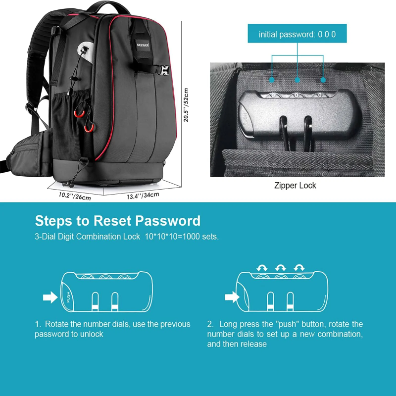 NEEWER Pro Camera Backpack - Black/Silver
