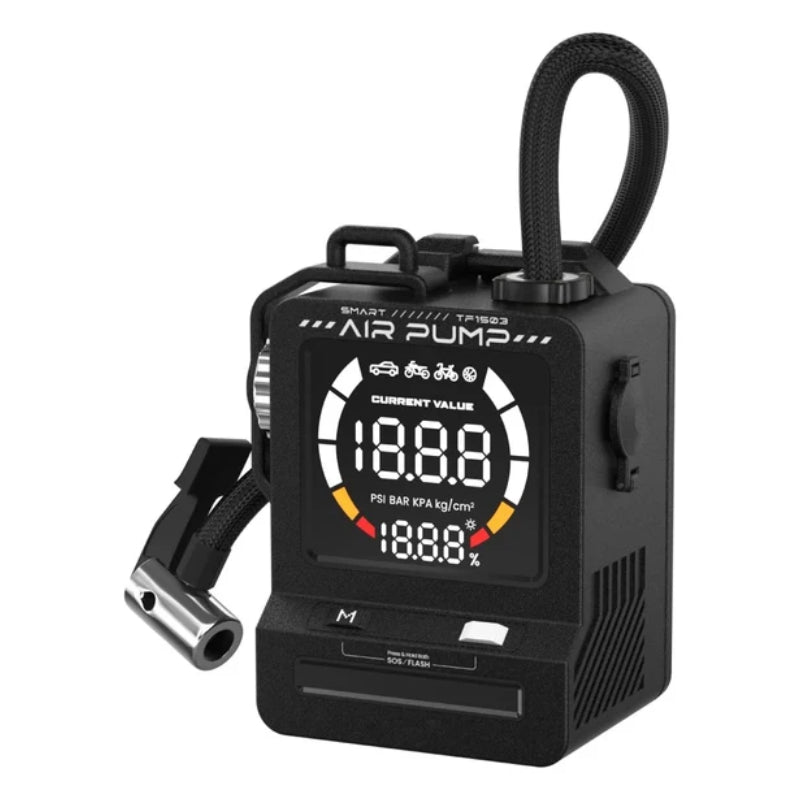 بيسوس ضاغط هواء منفاخ صغير - 0.2-150 PSI / 18 سم / 30 لتر / دقيقة / أسود