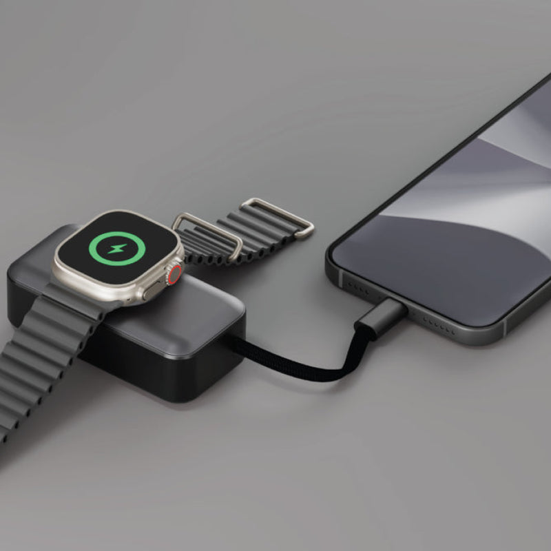Smartix 3-in-1 Power Pro Power Bank Built-in Lightning Cable - 5000mAh / USB-C / Black