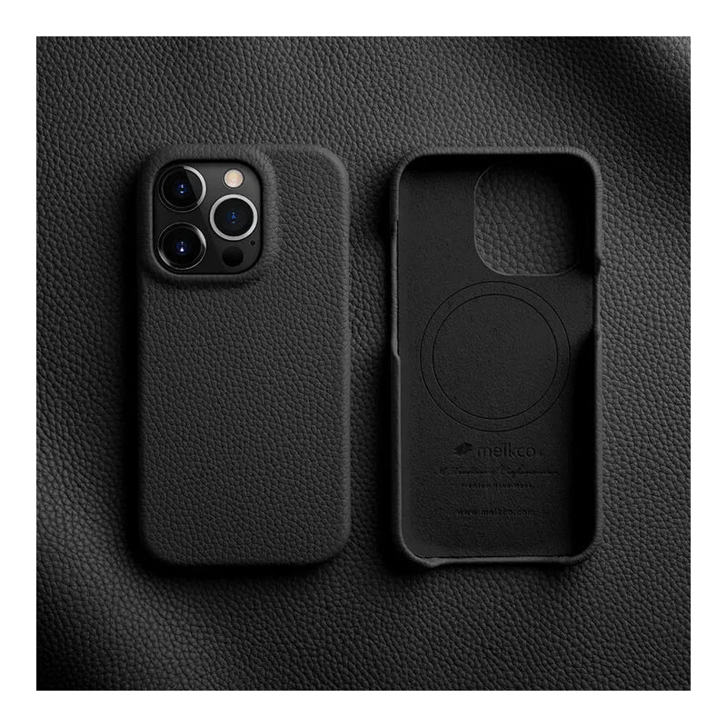 Melkco Back Snap Pro Series With Magsafe Clemence Leather Regal Cover Case - Apple iPhone 15 Pro / Black Accessories >