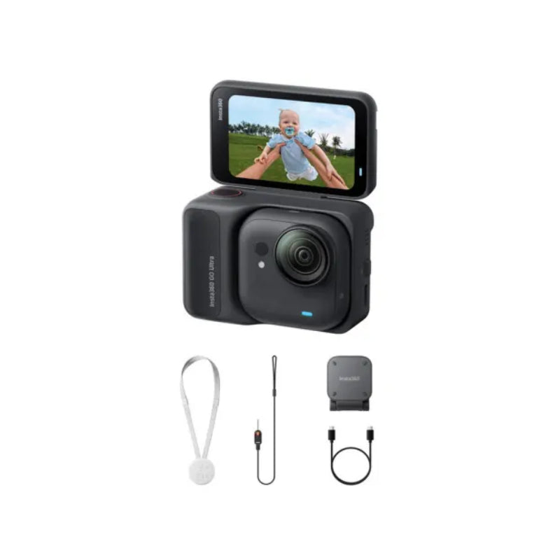 Insta360 GO Ultra Tiny Hands -Free 4K Cam Creator Bundle - Up to 12MP / Bluetooth / Wi-Fi / Black