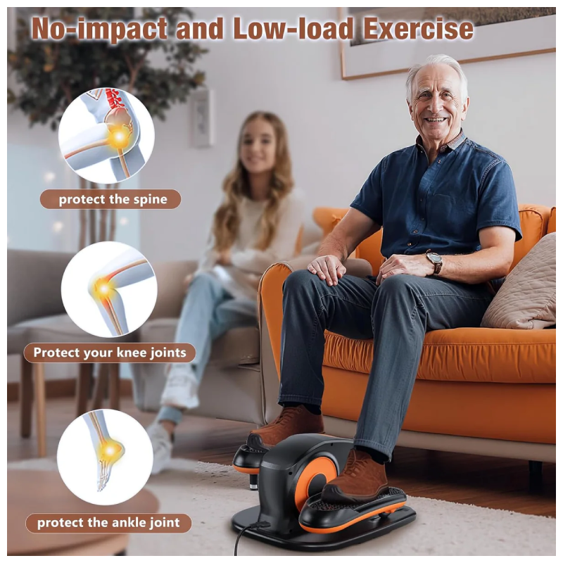 Black Bull Under Desk Elliptical Exercise Machine Ellipse Leg Exerciser with Remote - Black