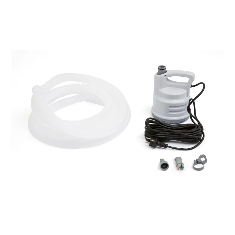 Bestway pool+ drain pump (contents:1 drain pump, 1pc 5-metre drain hose, 1 set of adaptors.220-240v 80w, ipx8)