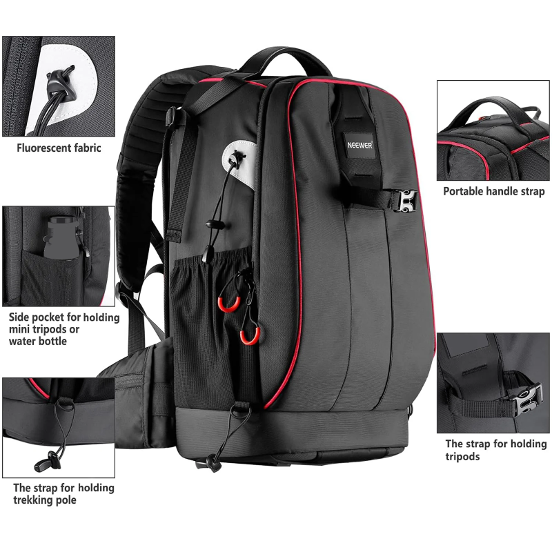 NEEWER Pro Camera Backpack - Black/Silver