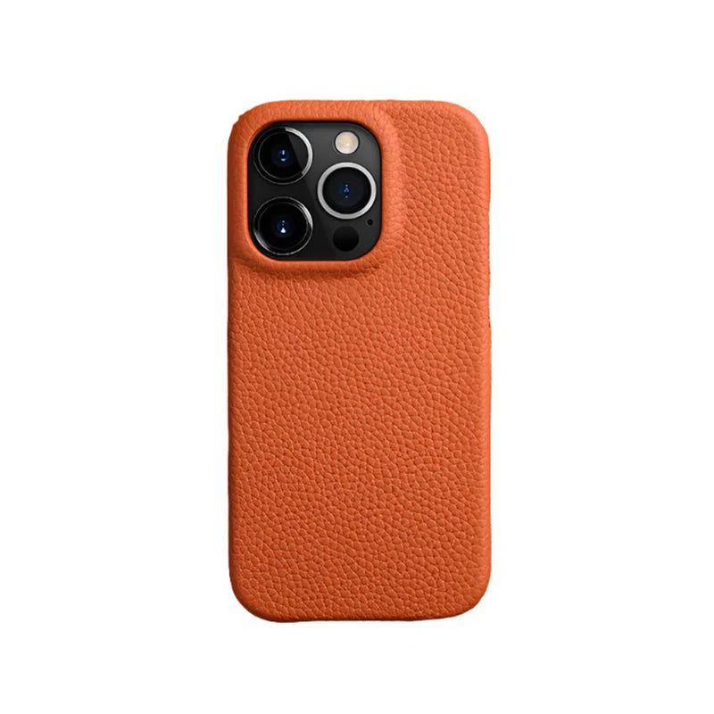 Melkco Back Snap Pro Series With Magsafe Clemence Leather Regal Cover Case - Apple iPhone 15 Pro Max / Orange