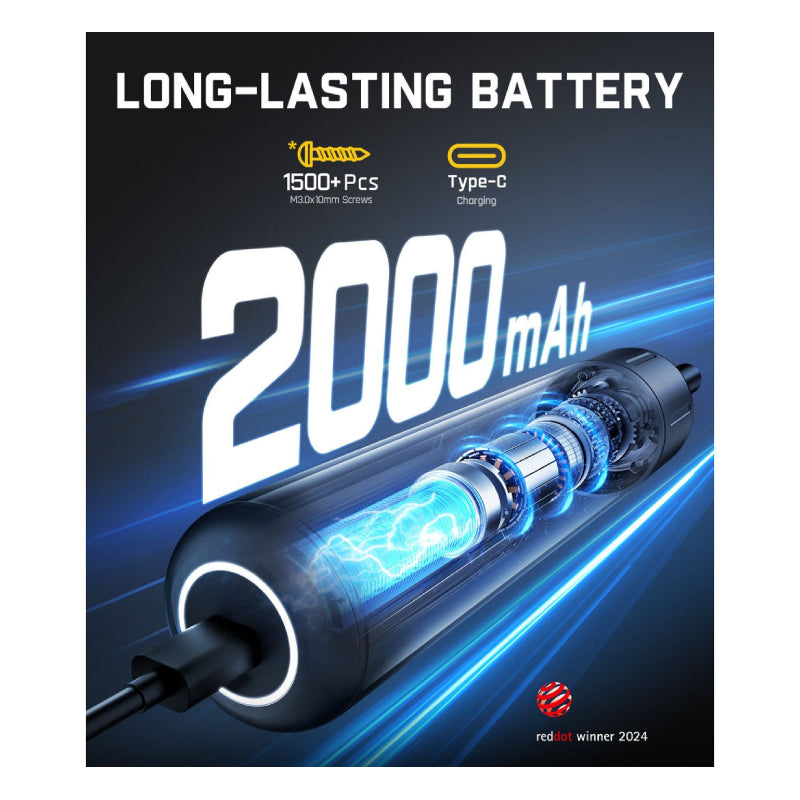 Fanttik NEX S1 Pro Cordless Electric Screwdriver Kit - 2000mAh Battery / 16 S2 Magnetic Bits / Gray