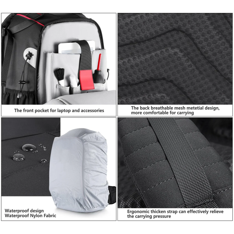 NEEWER Pro Camera Backpack - Black/Silver