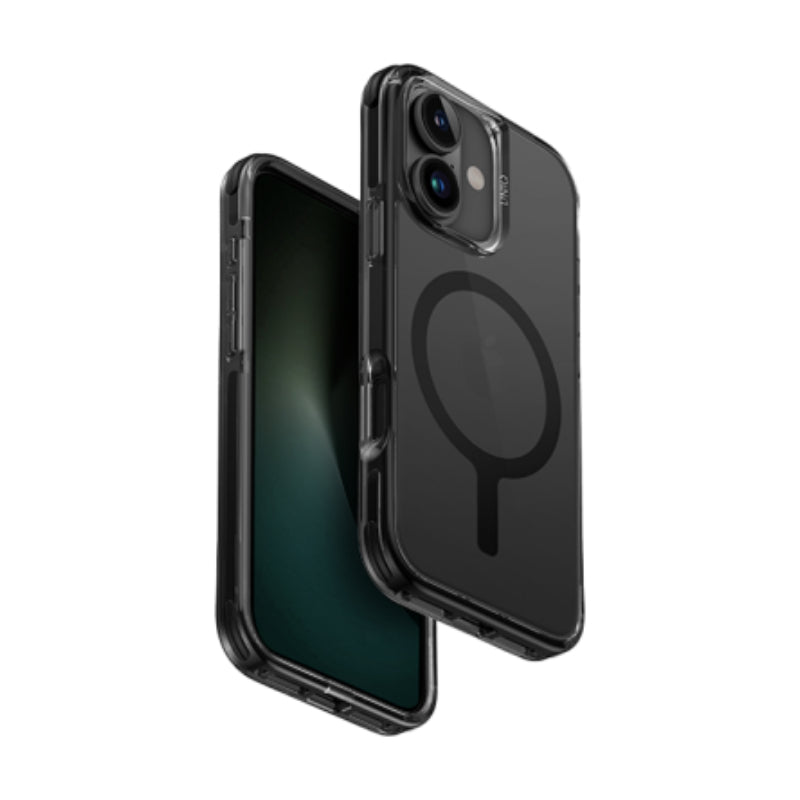 UNIQ Hybrid Combat Magclick Charging Case For Apple iPhone 16 - Carbon Black