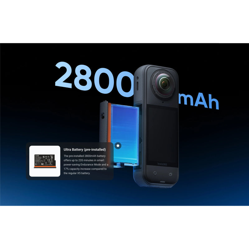 Insta360 X5 360° Waterproof 8K Action Camera BMW Motorrad Edition - 2400mAh / Wi-Fi / Bluetooth / USB-C / Black