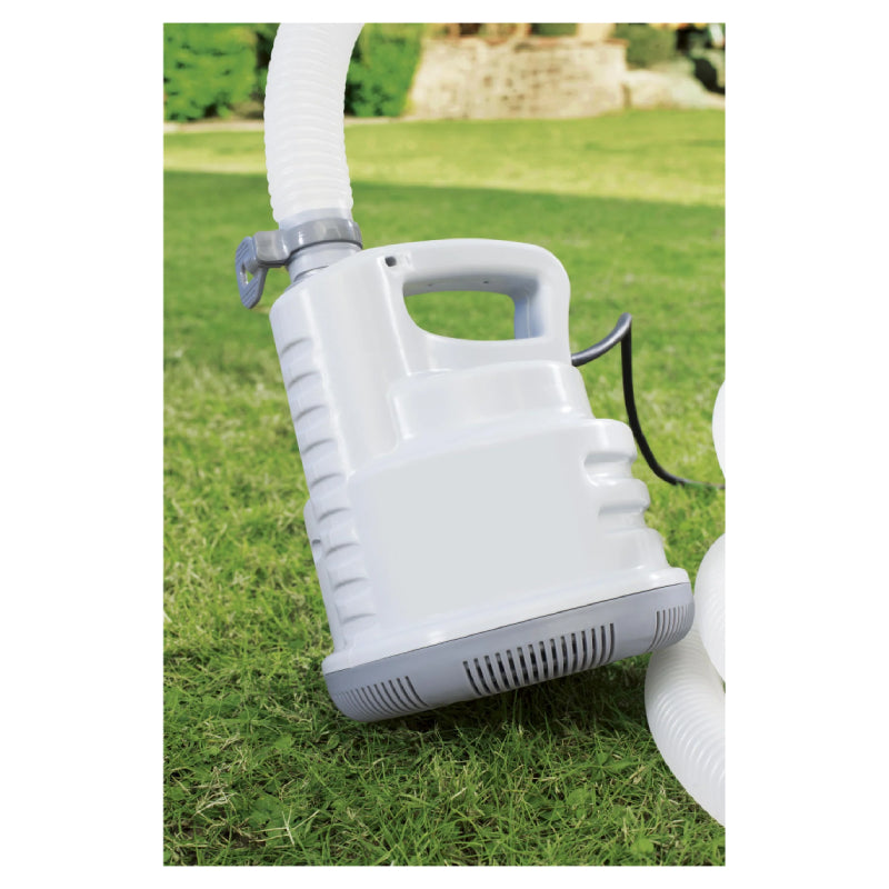 Bestway pool+ drain pump (contents:1 drain pump, 1pc 5-metre drain hose, 1 set of adaptors.220-240v 80w, ipx8)