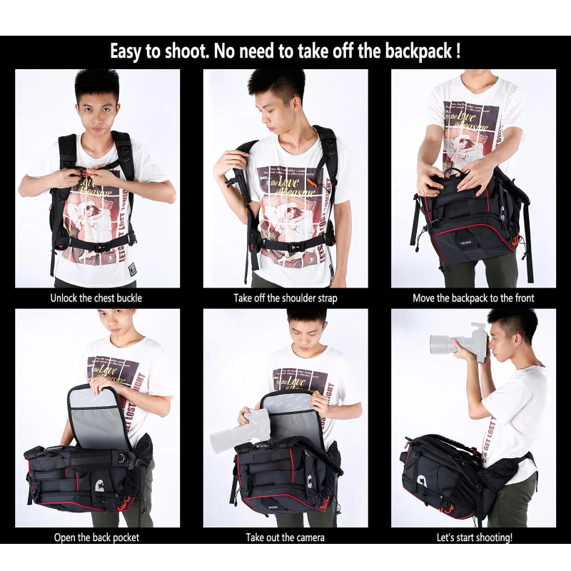 NEEWER Pro Camera Backpack - Black/Silver