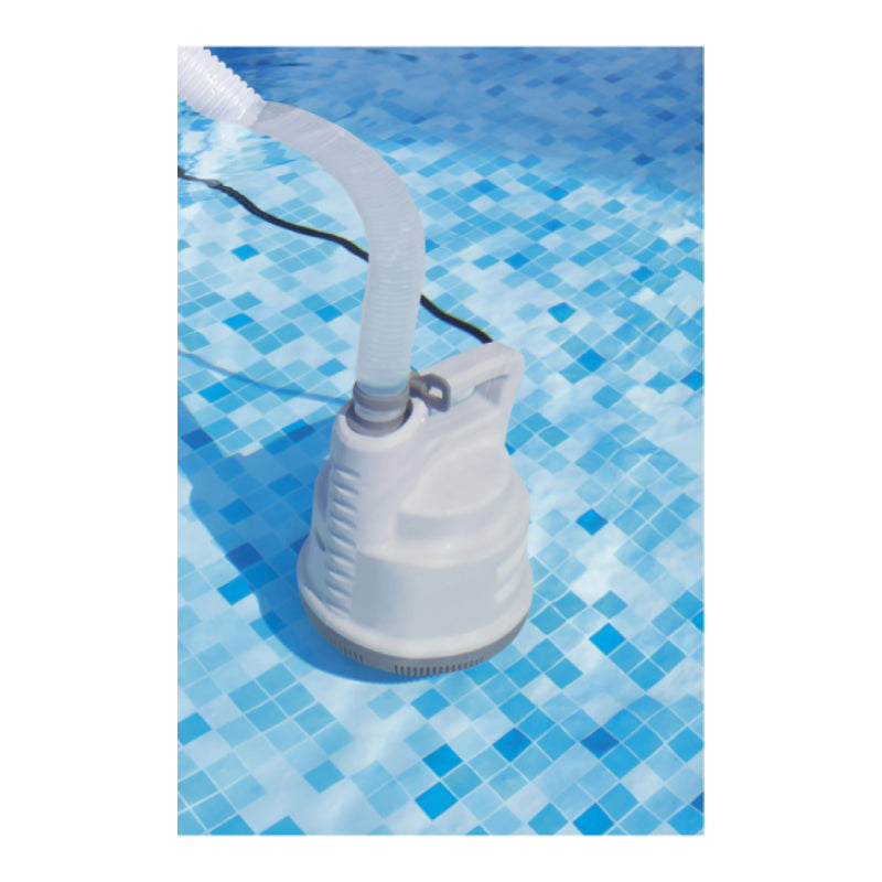 Bestway pool+ drain pump (contents:1 drain pump, 1pc 5-metre drain hose, 1 set of adaptors.220-240v 80w, ipx8)