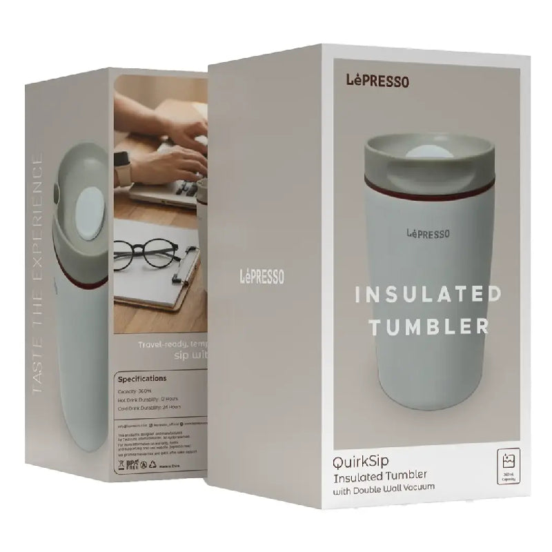 LePresso QuirkSip Insulated Tumbler with Double Wall Vacuum - Beige