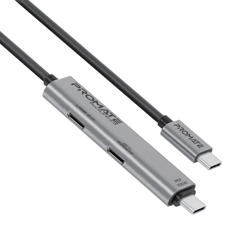 PROMATE PortLink-C3 Data and Charge Cable - 100W / 1.5 Meter / USB-C / Black